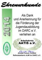 Ehrenurkunde des DARC